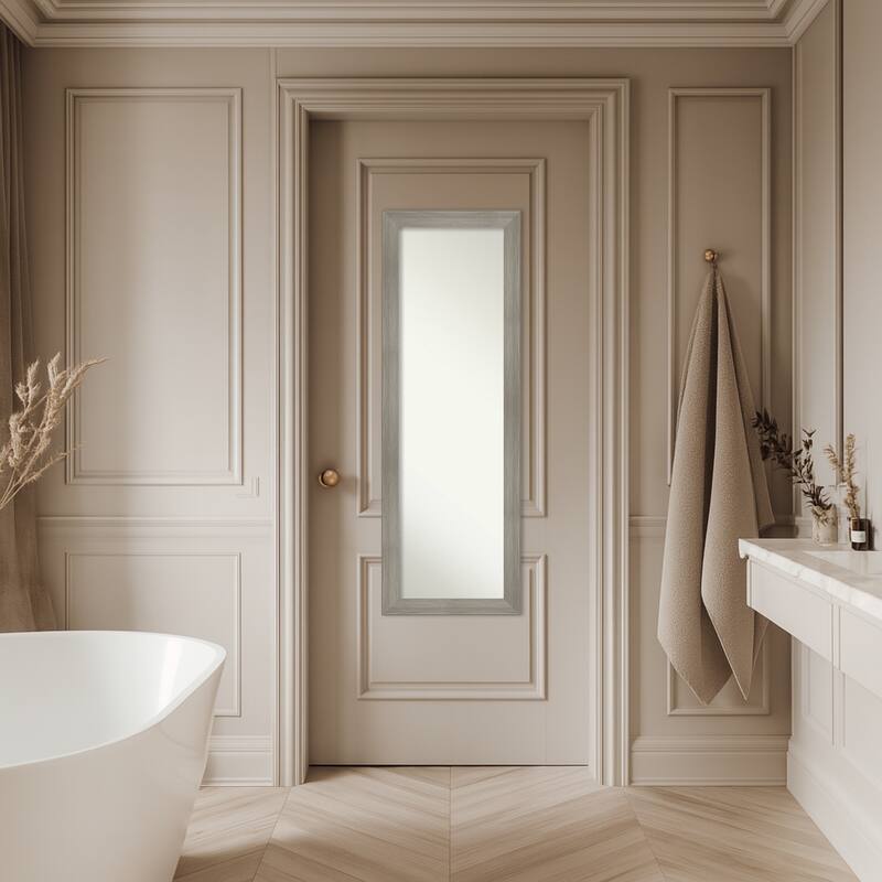 Grand Narrow Non-Beveled Framed Full-Length On the Door Mirror