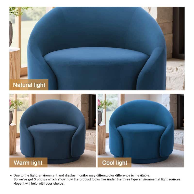 35" Wide 360-Degree Swivel Accent Barrel Chair
