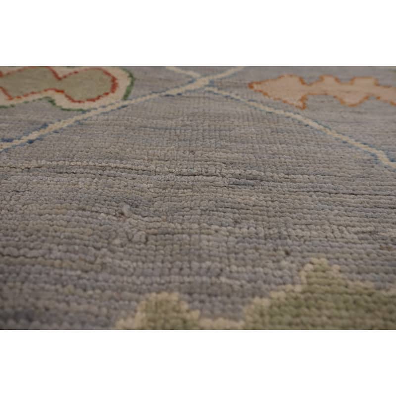 Grey Oushak Turkish Area Rug Handmade Vegetable Dye Wool Carpet - 7'11"x 9'9"