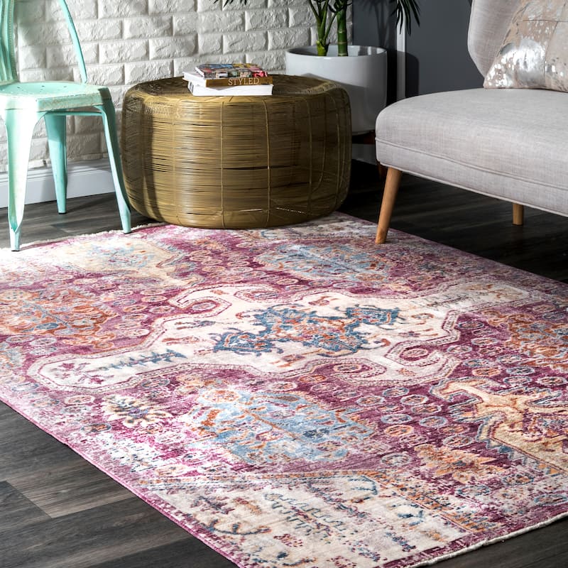 Nuloom Cultural Mulberry Fringe Area Rug