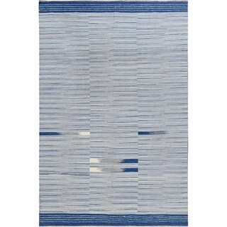 Shahbanu Rugs Hand Woven Flat Weave Kilim Organic Nomadic Stripe Design ...