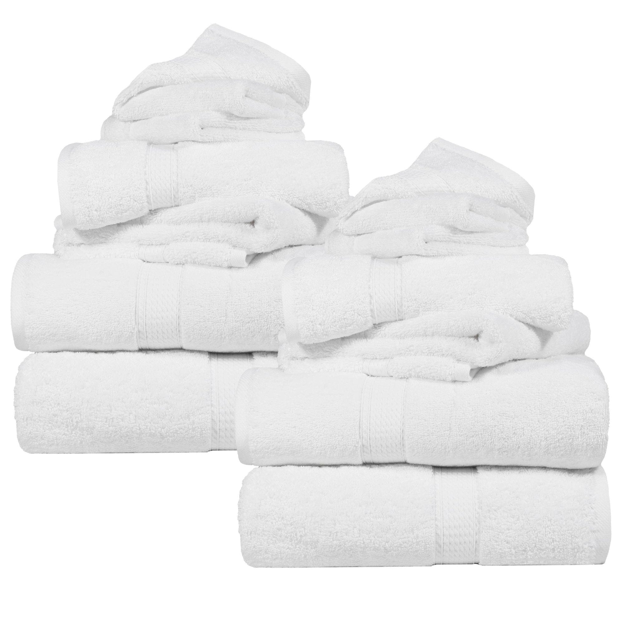 Blue Nile Mills Assorted 12-Piece Towel Set, Hotel Quality Ultra-Plush Egyptian Cotton Towels