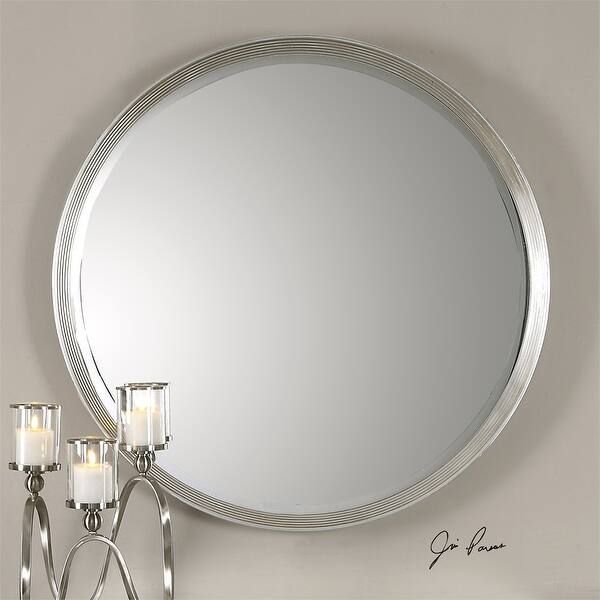 Shop 42 Stepped Profile Silver Leaf Round Beveled Decorative Wall