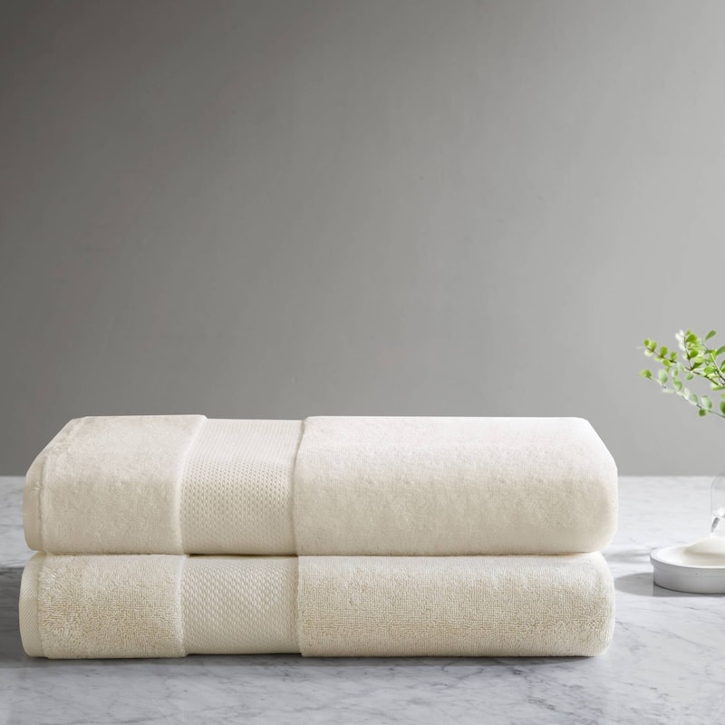 Madison Park Signature Turkish 100% Cotton Bath Sheet 2 Piece Set - 35x70" - 2PK - Natural
