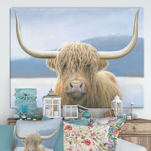 Designart "RW Highland Cow" Cottage Canvas Wall Art