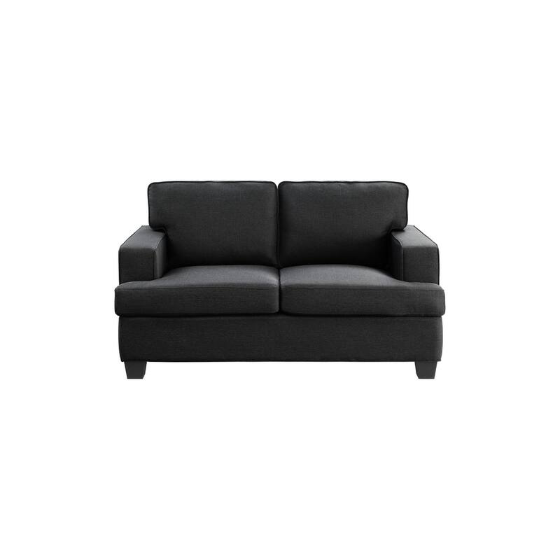 Jobyna Black Textured Fabric Living Room Set