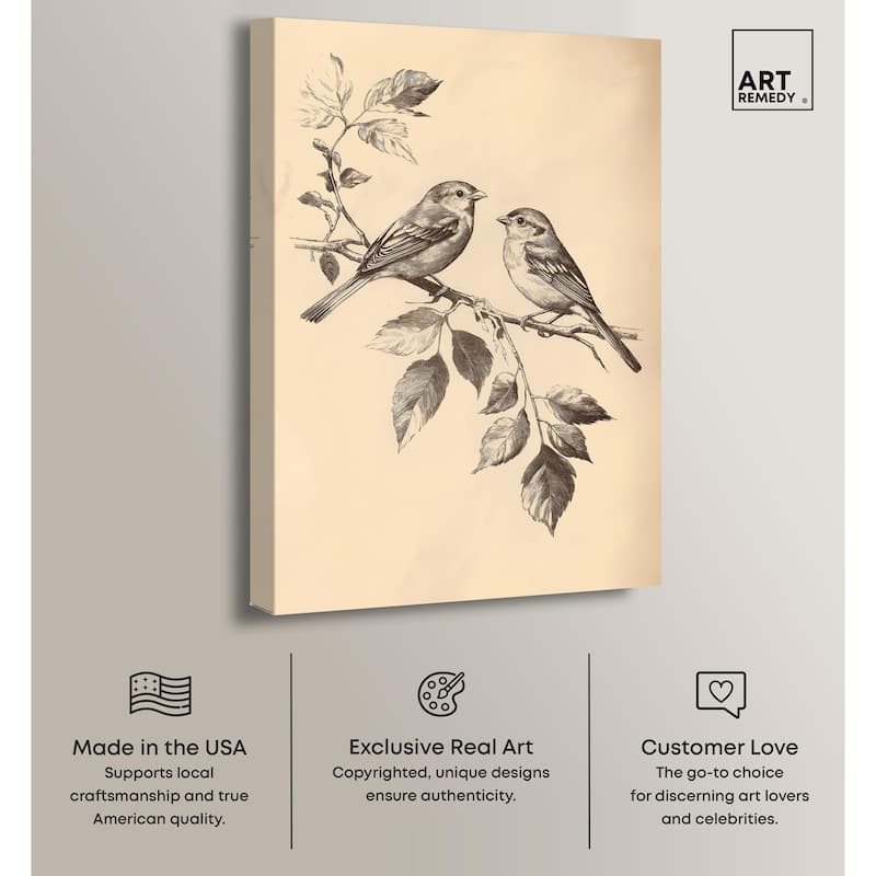 Pair of Finches II Canvas by Art Remedy, Gallery Wrapped