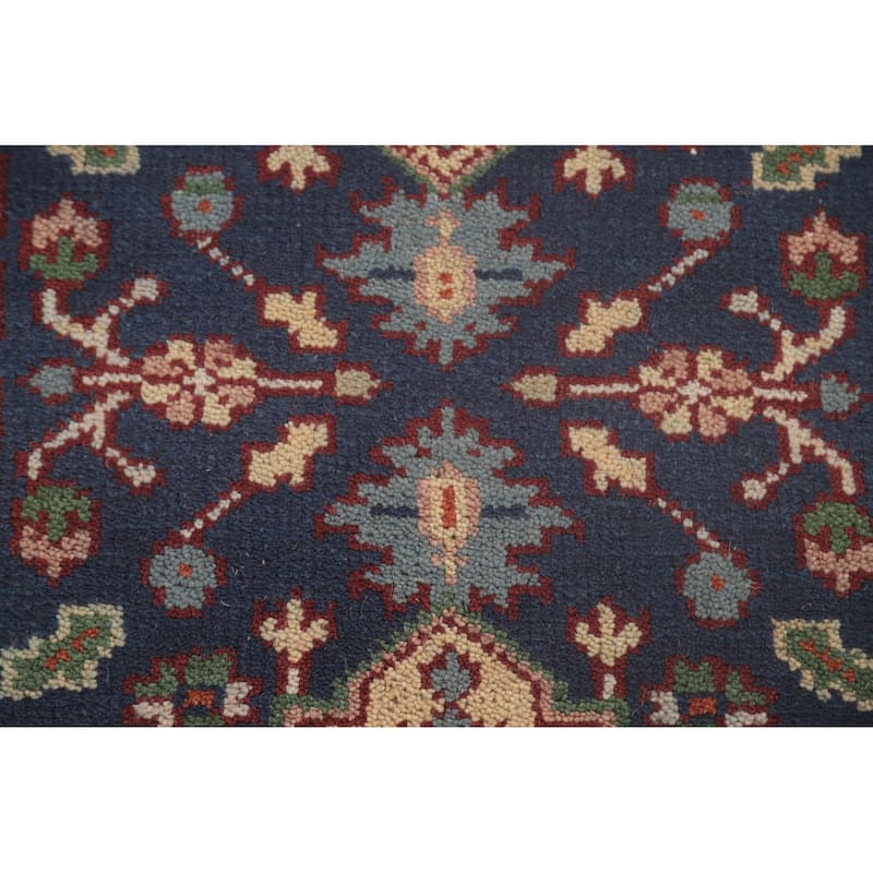 Navy Blue Heriz Serapi Runner Rug Hand-Knotted Wool Carpet - 2'7"x 9'10"