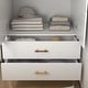 preview thumbnail 9 of 7, 2 Door 2 Drawers, White Armoires, Wardrobe Cabinet, Suitable for Wardrobes in Bedrooms, Offices