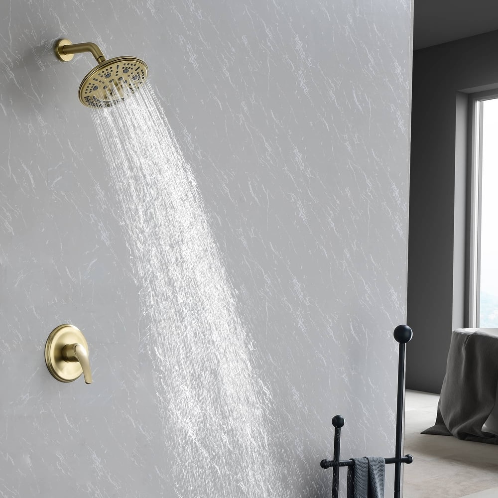 Wall Mounted Shower Faucet With Rough-in Valve Complete Shower System With Multifunctional Massage 8 Inch Shower Head Kit Set