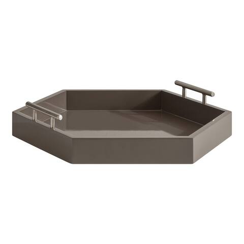Kate and Laurel Lipton Hexagon Decorative Tray - 18x18