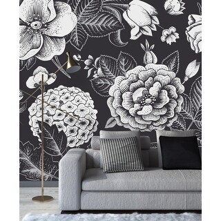 Dark Floral Wallpaper Peel and Stick and Prepasted - Bed Bath & Beyond ...