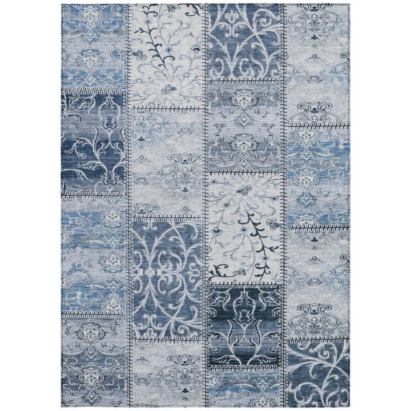 Mane Patchwork Weather Resistant Blended Style Outdoor Rug