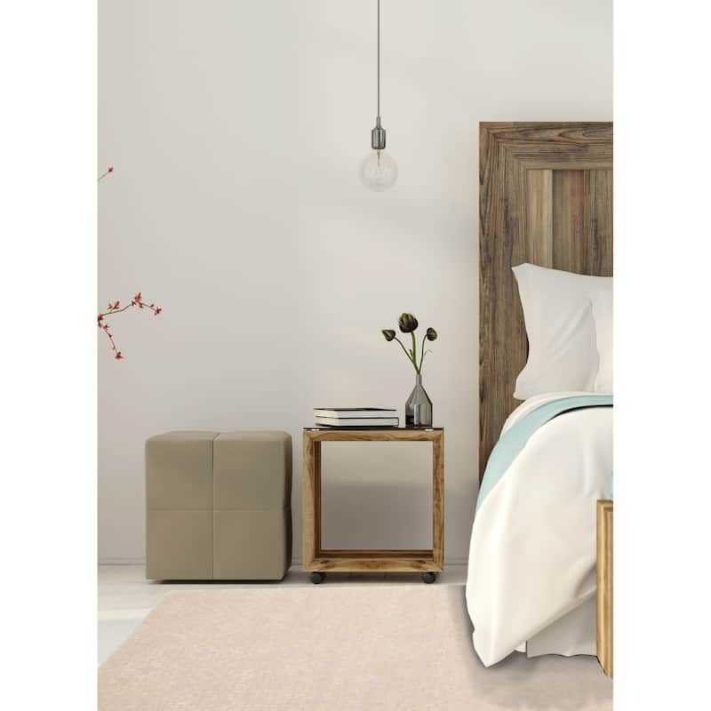 ECARPETGALLERY Hand Tufted Timeless Khaki Wool Rug - 5'0 x 7'7