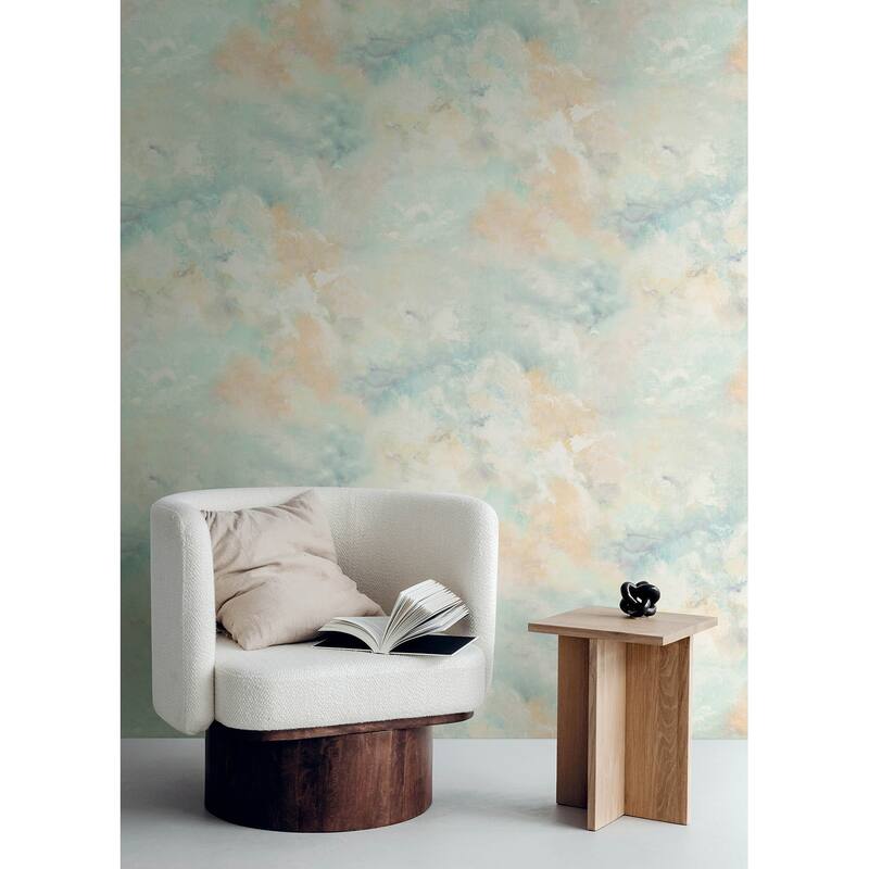 A-Street Prints Aria Aquamarine Abstract Wallpaper