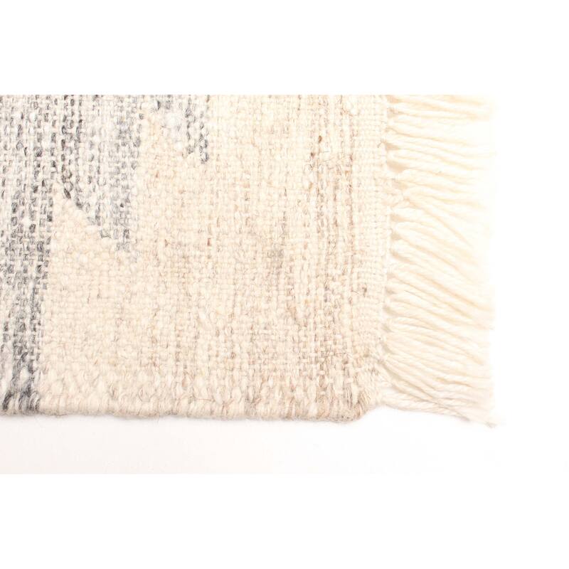 ECARPETGALLERY Flat-Weave Ankara FW Cream Wool Kilim - 5'1 x 8'0