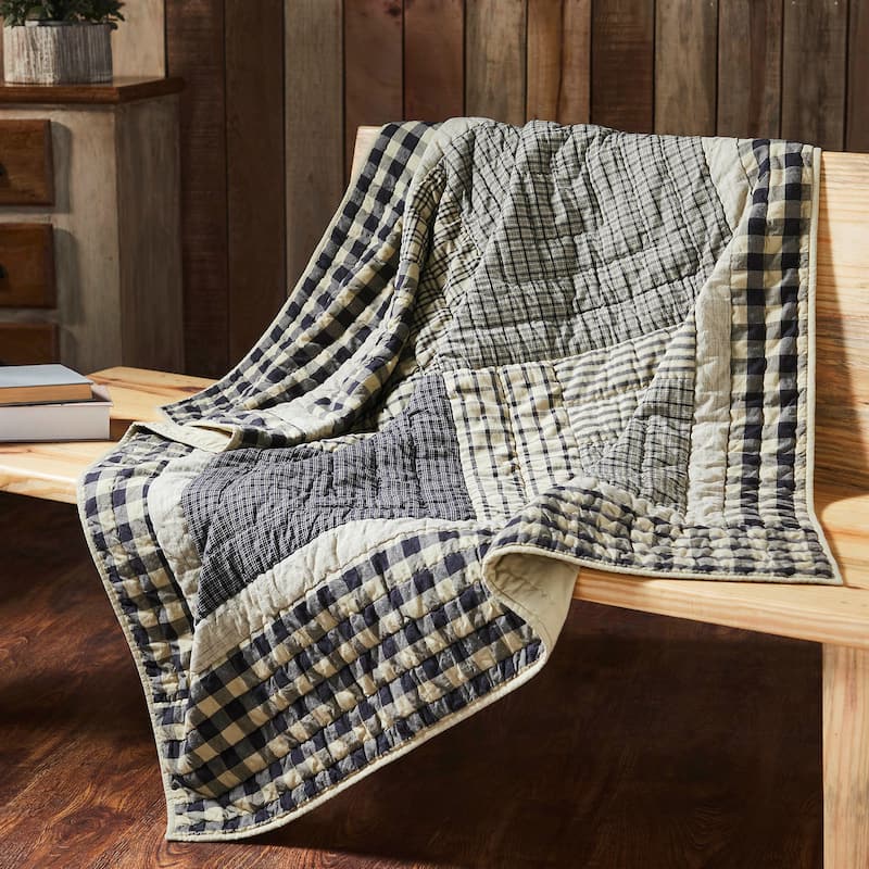 My Country Quilted Throw 50x60 - 50x60 - Blue