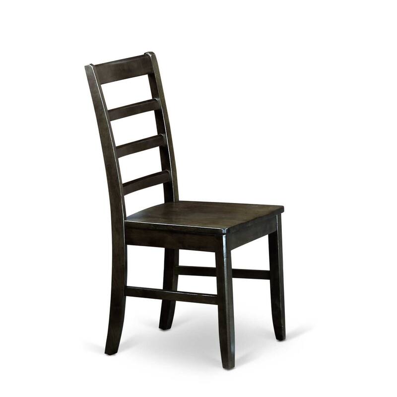 5-Piece Black and Cherry Finish Solid Wood Top - Dining Room Set (Seats-4)