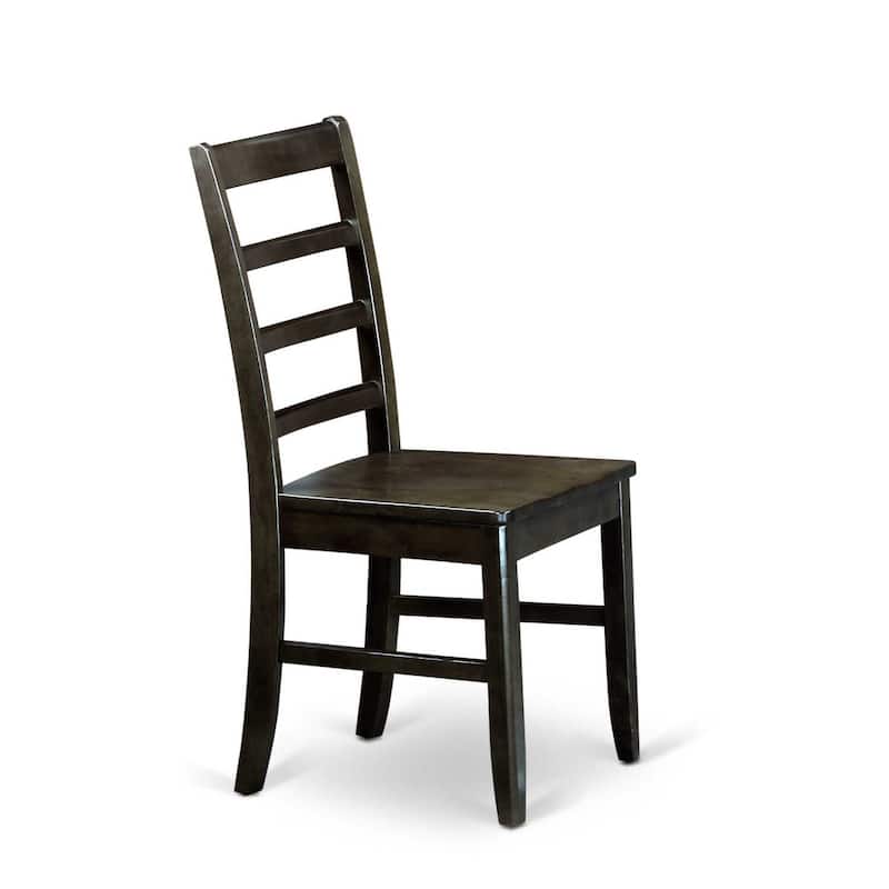 HomeStock 3-Pc Black and Cherry Finish Solid Wood Top With Dropleaf Dining Table Set