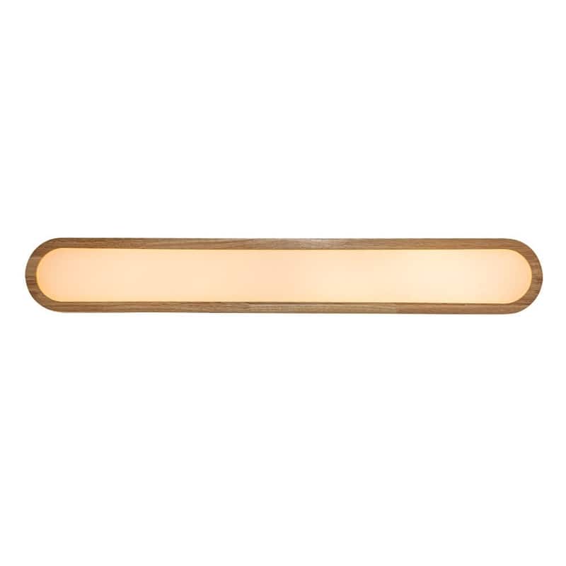 Rustic Wooden Oval Dimmable LED Flush Mount Ceiling Light - 37"