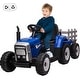 preview thumbnail 6 of 18, Kids Ride On Tractor with Trailer & Remote Control LED & USB Music Blue