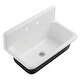 preview thumbnail 1 of 2, Petra Galley Cast Iron Single Bowl Wall Mount Kitchen Sink with 2-Hole Drain and Strainer