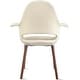 preview thumbnail 29 of 56, Set of 2 Organic Upholstered Fabric Modern Armchairs with Dark Walnut Brown Wooden Legs for Dining Room Office or Accent Chair