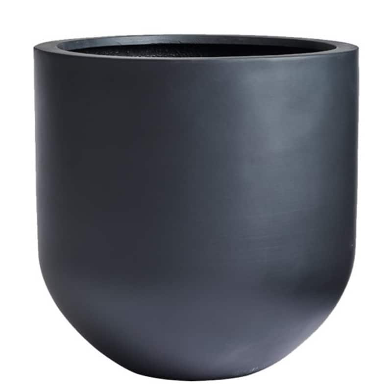 DreamPatio Santa Rosa Fiberstone Planter for Indoor/Outdoor - 12x12x12 - Black