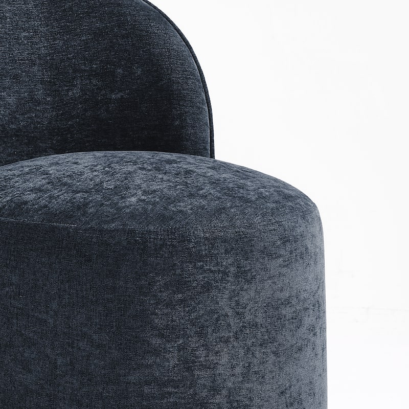 Upholstered Swivel Dining Chair Armless Barrel Chair