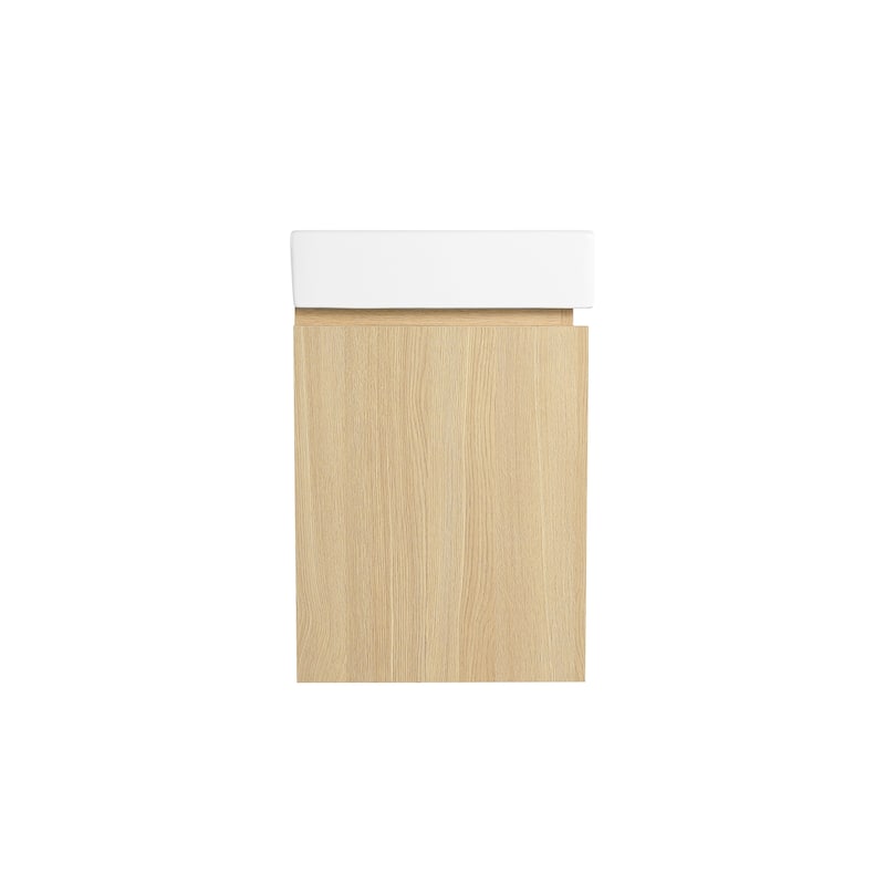 24 in. W x 14 in. D x 21 in. H Single Sink Wall Mounted Bath Vanity with White Ceramic Top - 24" x 14"