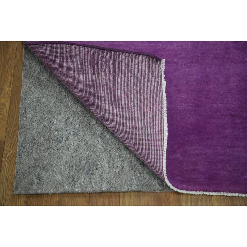Hand Knotted Oriental 100% Wool Carpet Modern Solid Purples Gabbeh Area Rug - 12' 3'' X 8' 11''