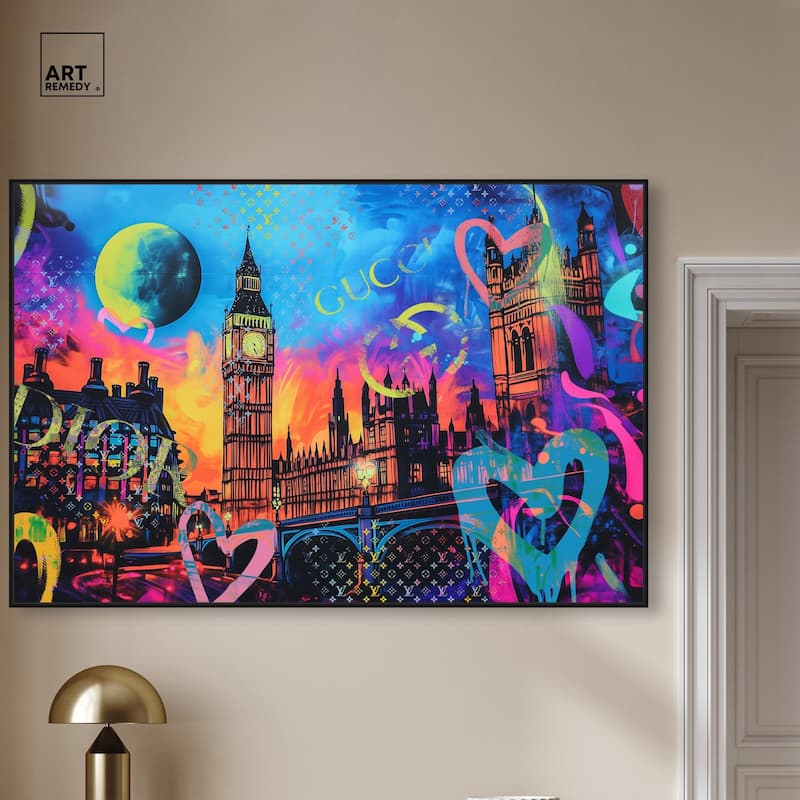 London Graffiti Canvas by Art Remedy
