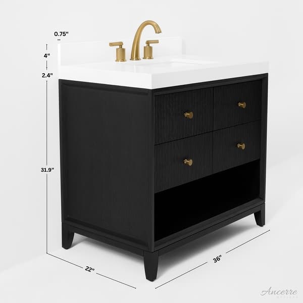 dimension image slide 5 of 7, Ancerre Designs Momo Bathroom Vanity Set