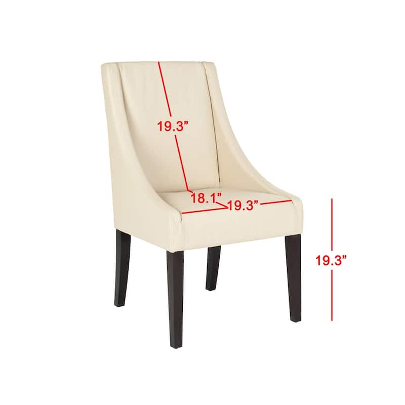 SAFAVIEH Toccara Dining Sloping Arm Chairs Cream Dining Chair (Set of 2) - 23.6" x 25.8" x 38.6" - 24Wx26Dx39H