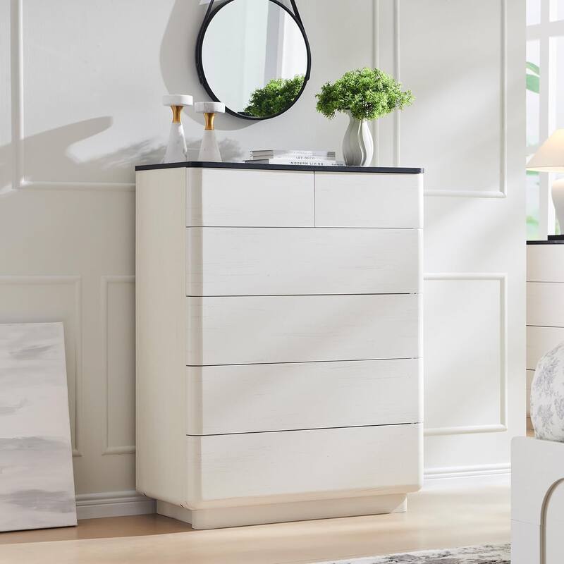 Modern 6 Drawer Dresser for Bedroom, Handle-less Wooden Dressers