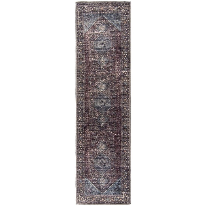 L'Baiet Irene Multicolor Distressed Machine Washable Rug - 2' x 6' Runner