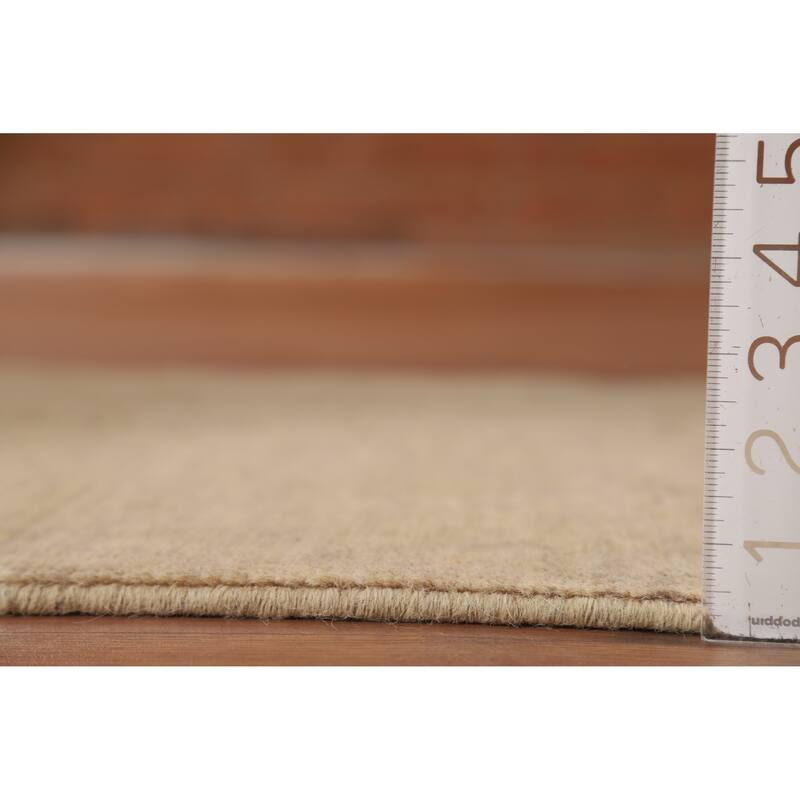 Contemporary Beige Gabbeh Oriental Rug Hand-Knotted Beige Wool Carpet - 2'8"x 4'0"