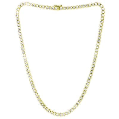 Victoria Townsend Yellow Gold Plated Cubic Zirconia Bezel Link Necklace