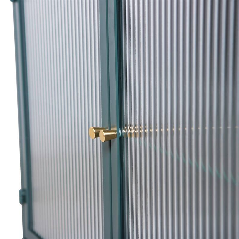 2-Door Wall-Mounted Metal Storage Cabinet with Glass Doors & Shelves