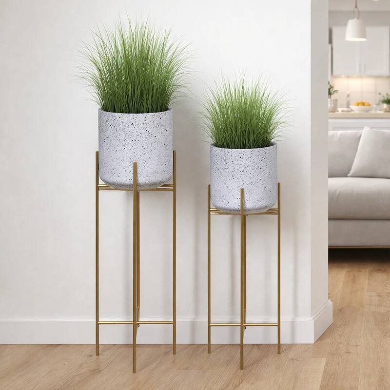 Aira Set of 2 Planters Foldable Metal Stand