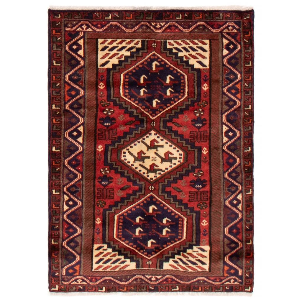 ECARPETGALLERY Hand-knotted Konya Red Wool Rug - 3'3 x 4'7