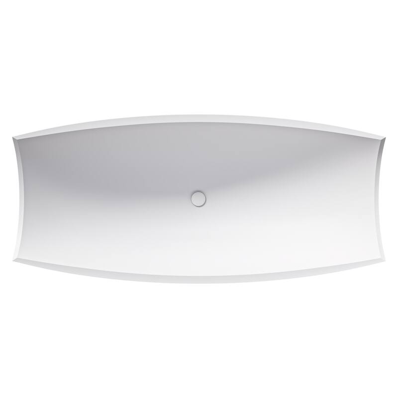 ALFI brand White Matte 71" Solid Surface Resin Free Standing Hammock Style Curved End Bathtub