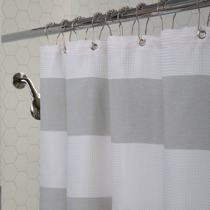 Elle Décor Jacquard Weave Shower Curtain in Grey