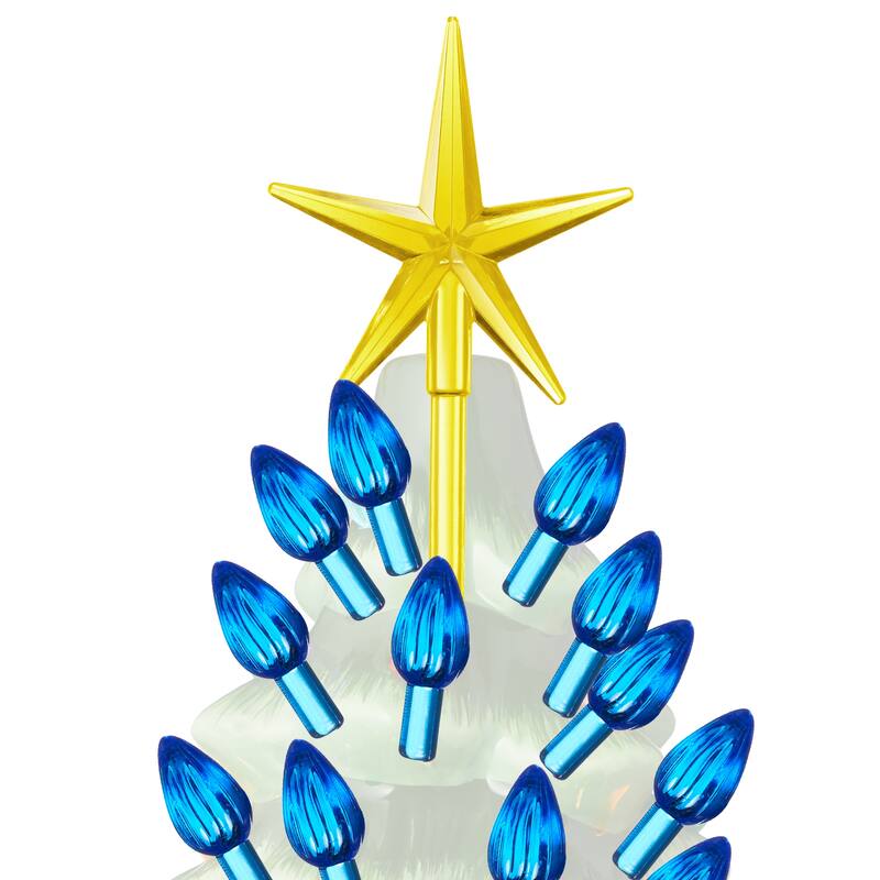 Ceramic Christmas Tree Replacement Lights 108 Blue Bulbs 3 Stars