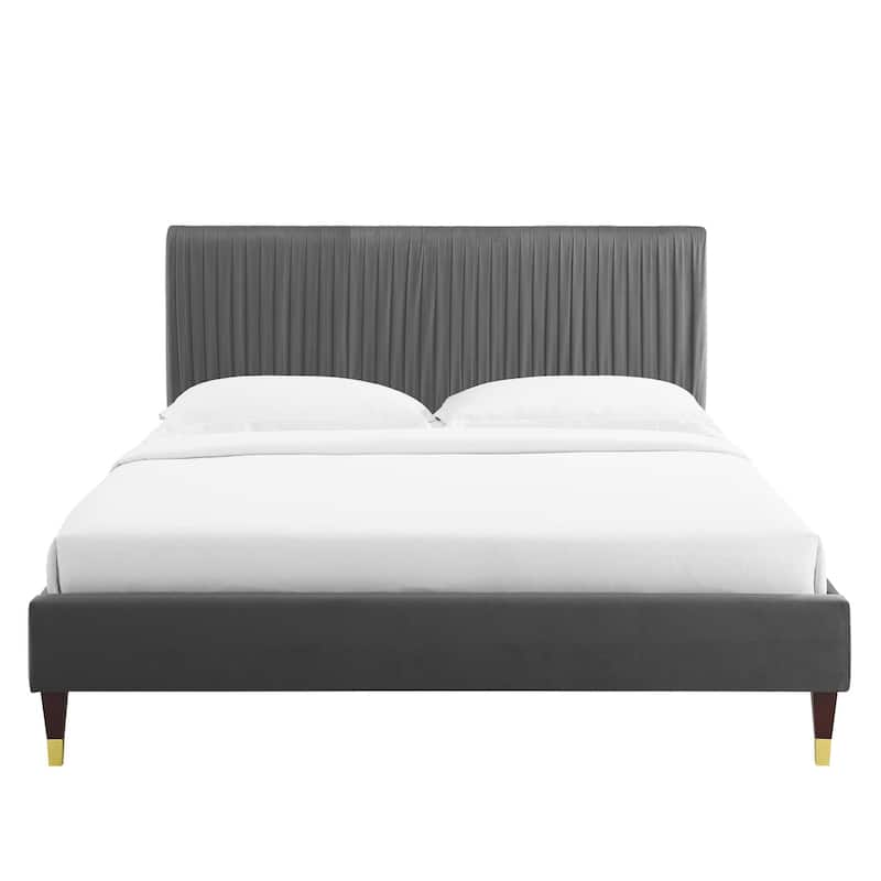 Peyton Performance Velvet Queen Platform Bed