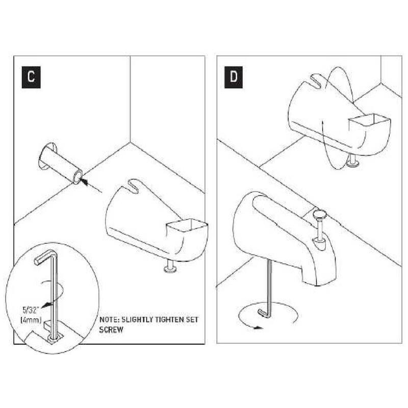 Design House 522912 Slip-On Pull-Up Wall Mount Tub Diverter Spout Polished Chrome