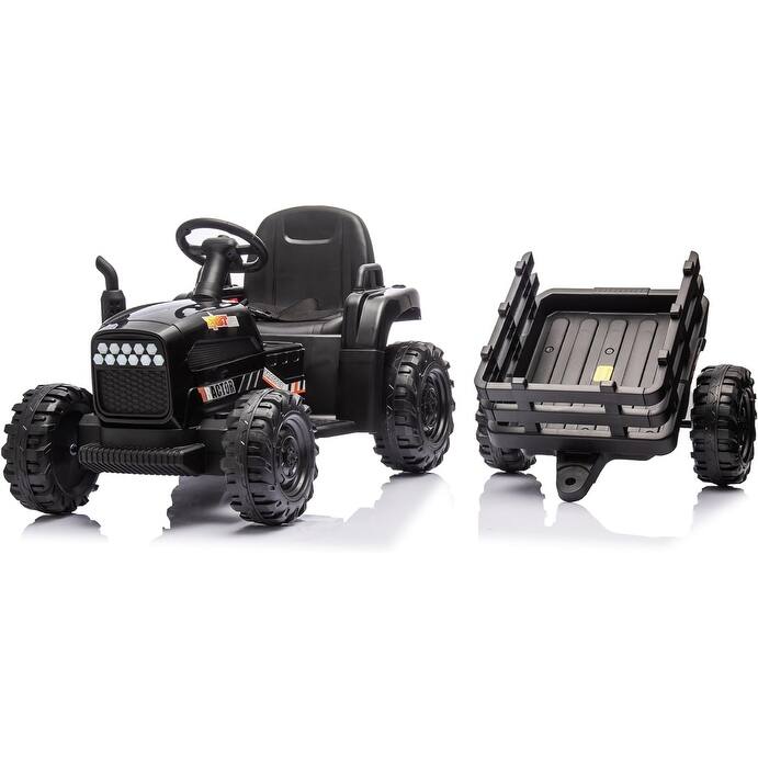 Ride on Tractor with Trailer& Remote Control,24V Battery Powered Electric Tractor