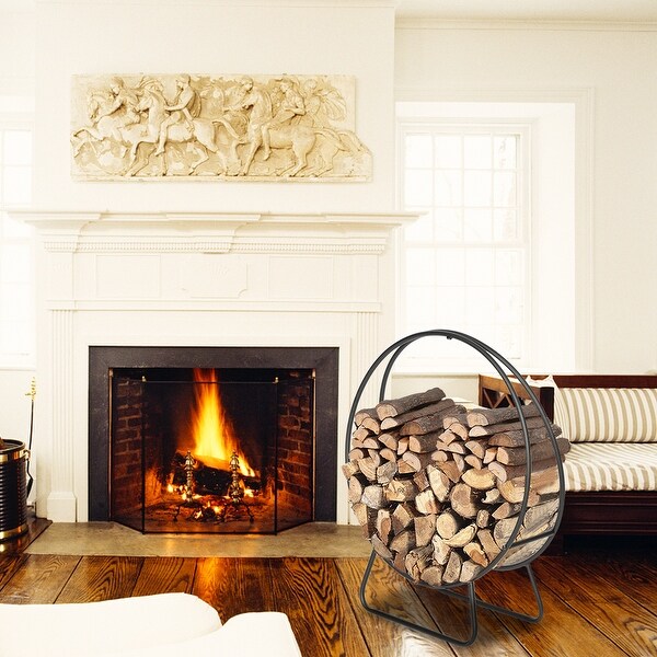 With Arrow Style Indoor And Outdoor Iron Fireplace Firewood Stand
