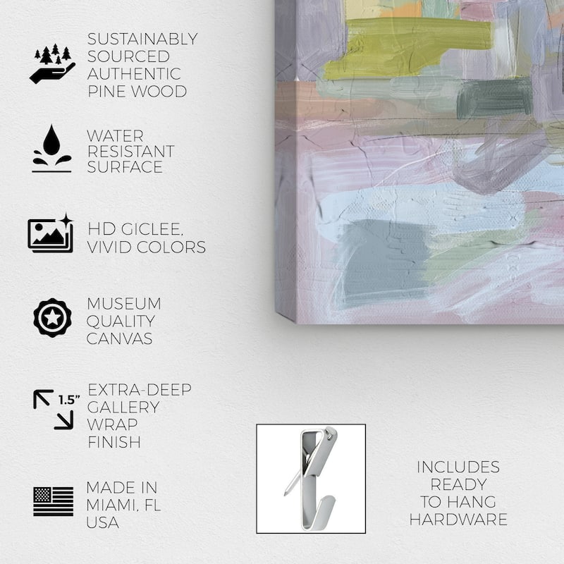 Wynwood Studio Canvas Abstract Pastel Illusion White and Antique White Modern & Contemporary Wall Art Canvas Print