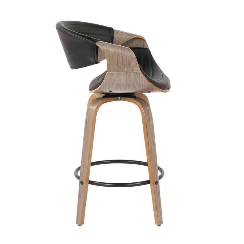 Carson Carrington Kanteborg 26" Fixed-Height Counter Stool with Bent Wood Legs & Round Footrest (Set of 2)
